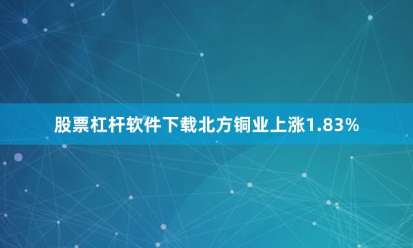 股票杠杆软件下载北方铜业上涨1.83%