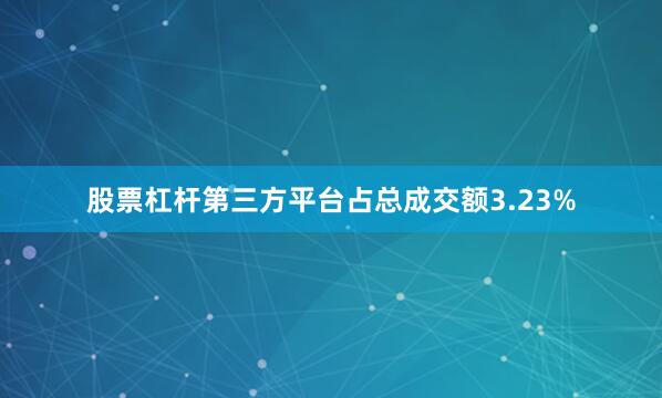 股票杠杆第三方平台占总成交额3.23%